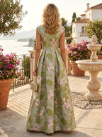 Lace V-Neck Floor-Length Mother of the Bride & Groom Dresses for Women with Ruffles (SHI22501076)