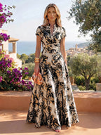 Jacquard A-Line/Princess V-Neck Floor-Length Mother of the Bride & Groom Dresses with Ruched Waist (SHI22501061)