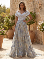 Jacquard Sheath Off the Shoulder Ruched Corset Mother of the Bride & Groom Dresses (SHI22500958)