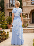 Floral Print A-Line/Princess Scoop Neck Floor-Length Mother of the Bride & Groom Dresses with Pockets (SHI22500916)