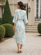 Floral Print Sheath/Column Scoop Neck Floor-Length Mother of the Bride & Groom Dresses with Ruched Waist (SHI22501153)