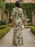 Floral Print Sheath/Column Scoop Neck Floor-Length Mother of the Bride & Groom Dresses with Ruched Waist (SHI22501153)