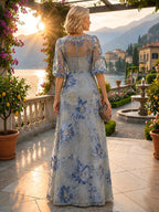 A-Line/Princess V-Neck Chiffon Maxi Mother of the Bride & Groom Dresses with Rhinestones & Pleats (SHI22501693)