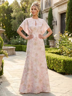 Lace V-Neck Floor-Length Mother of the Bride & Groom Dresses for Women with Ruffles (SHI22501076)