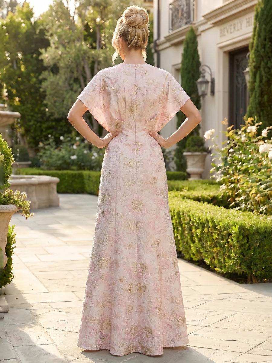 Lace V-Neck Floor-Length Mother of the Bride & Groom Dresses for Women with Ruffles (SHI22501076)