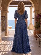 A-Line/Princess Scoop Neck Satin High-Low Mother of the Bride & Groom Dresses with Lace Appliques, Ruffles & Pleats (SHI22501633)
