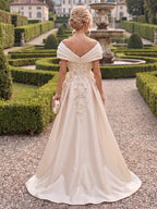 A-Line/Princess V-Neck Chiffon Maxi Mother of the Bride & Groom Dresses with Feather Trim & Pleats (SHI22501651)