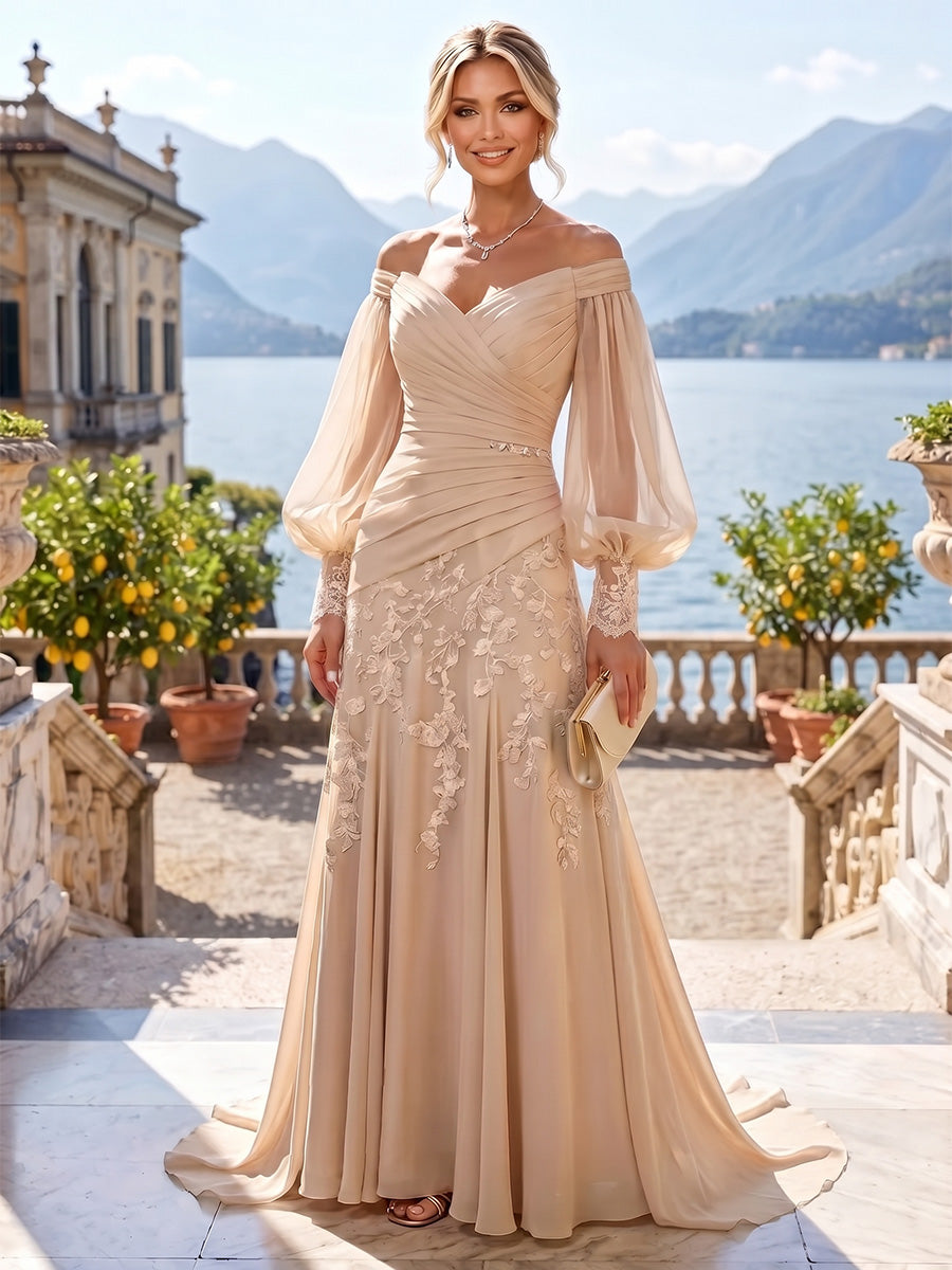 Sheath/Column V-Neck Stretch Jersey Maxi Mother of the Bride & Groom Dresses with Ruffles & Slit (SHI22501648)