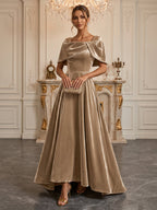 Jacquard Sheath/Column Scoop Neck Floor-Length Mother of the Bride & Groom Dresses with Ruched Waist (SHI22500922)