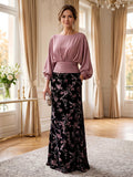 Sheath/Column Scoop Neck Velvet Floor-Length Mother of the Bride & Groom Dresses with Ruched Waist & Pockets (SHI22501603)