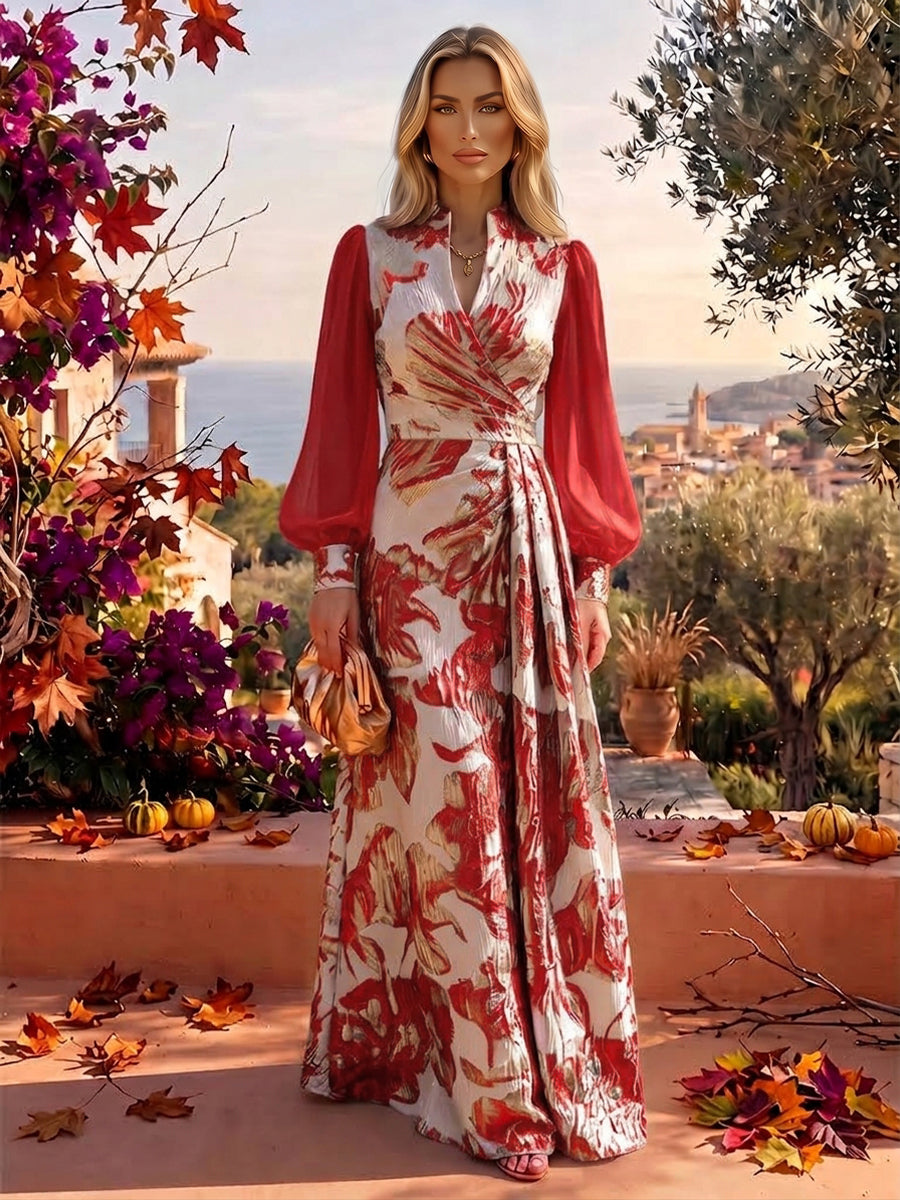 A-Line/Princess Scoop Neck Jacquard Floor-Length Mother of the Bride & Groom Dresses with Ruched Waist (SHI22501615)