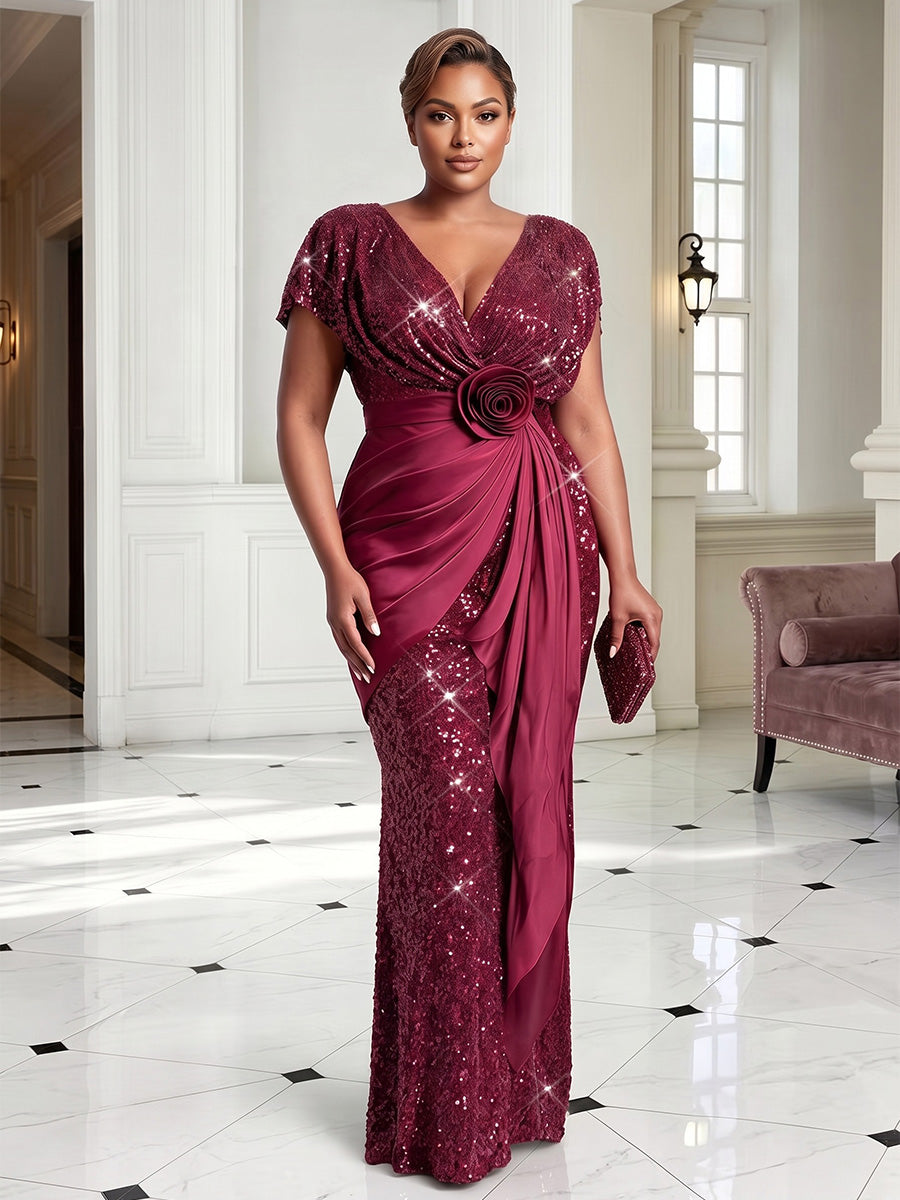 A-Line/Princess Sweetheart Chiffon Maxi Mother of the Bride & Groom Dresses with Lace Appliques & Sweep Train (SHI22501652)