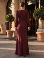 A-Line/Princess Off Shoulder Chiffon Floor-Length Mother of the Bride & Groom Dresses with Lace Appliques & Pleats (SHI22501566)