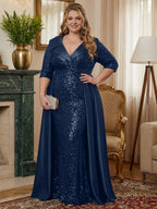A-Line Chiffon One Shoulder Draped Cape Sleeves Floor-Length Mother of the Bride & Groom Dresses (SHI22500629)