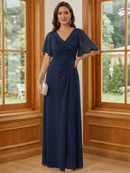 Elegant A-Line Chiffon Floor-Length Mother of the Bride & Groom Dresses with Satin Corset Bodice (SHI22500678)
