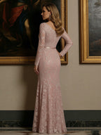Scoop Neck Floral Print Mermaid Mother of the Bride Dresses (SHIR1110328)