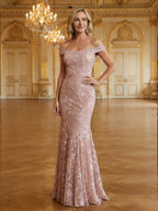 A-Line Floral Jacquard Floor-Length Mother of the Bride & Groom Dresses with V-Neck, Cap Sleeves (SHI22500480)