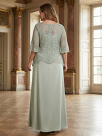 Off Shoulder Lace Appliques Sequins Mother of the Bride Dresses with Ruffles (SHI22500548)
