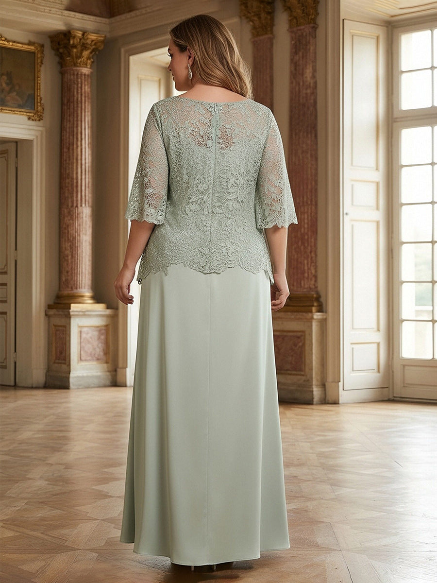 Off Shoulder Lace Appliques Sequins Mother of the Bride Dresses with Ruffles (SHI22500548)