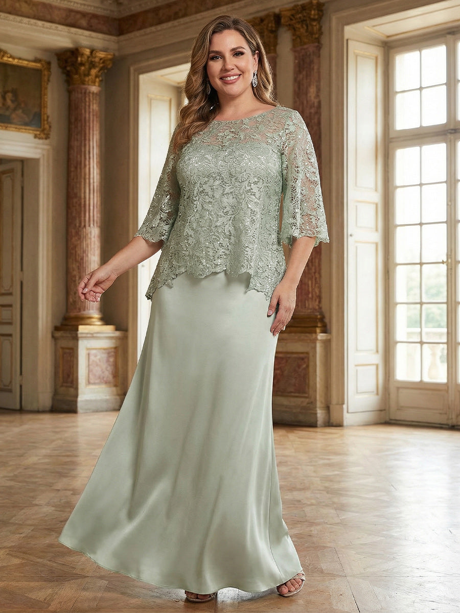 Mermaid Off Shoulder Short Sleeve Long Elegant Mother of the Bride Dresses with Sequin (SHI22500242)