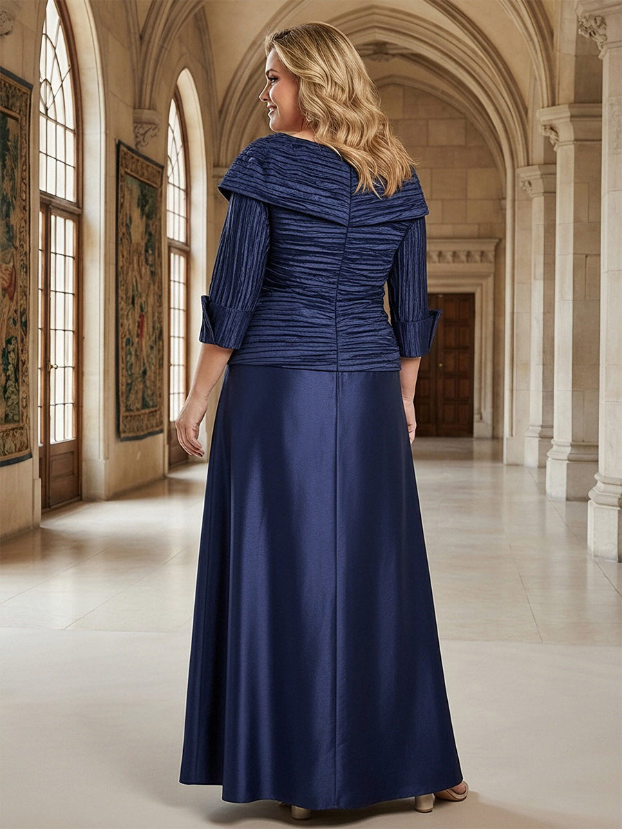 Pantsuits Separates Scoop Neck Sequins Asymmetrical Ankle-Length Mother of the Bride Dress with Slit (SHI22500132)