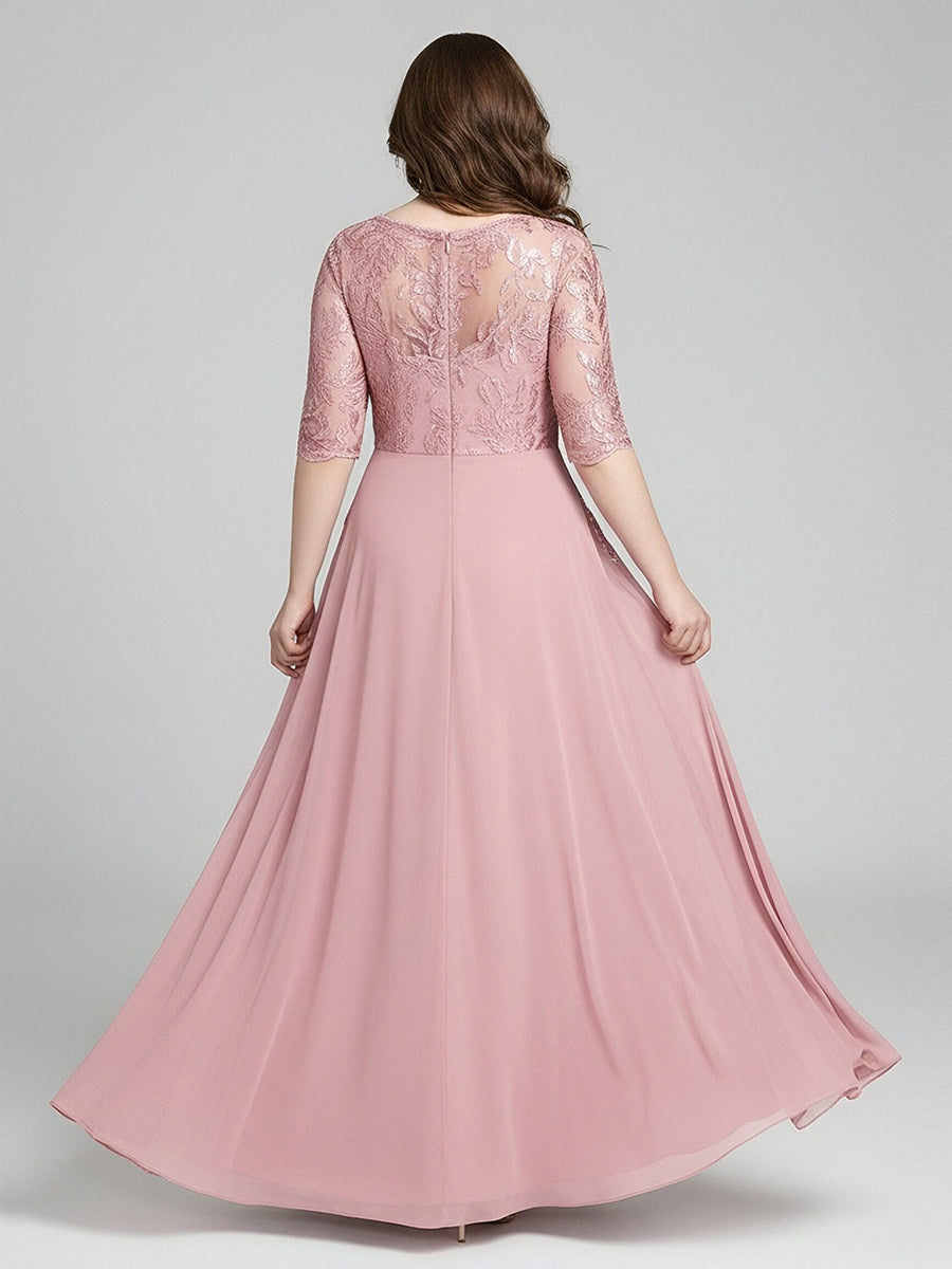 Mermaid Short Sleeve Sweetheart Floor-Length Mother of the Bride Dresses with Jacquard (SHI22500213)