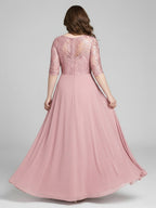 A-Line/Princess V-Neck Illusion Pleated Satin Floor-Length Mother of the Bride Dresses with Sequins (SHI22500150)