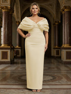 V Neck Satin Pleated Mermaid Mother of the Bride Dresses (SHIR1110589)