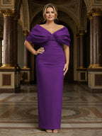 V Neck Satin Pleated Mermaid Mother of the Bride Dresses (SHIR1110589)