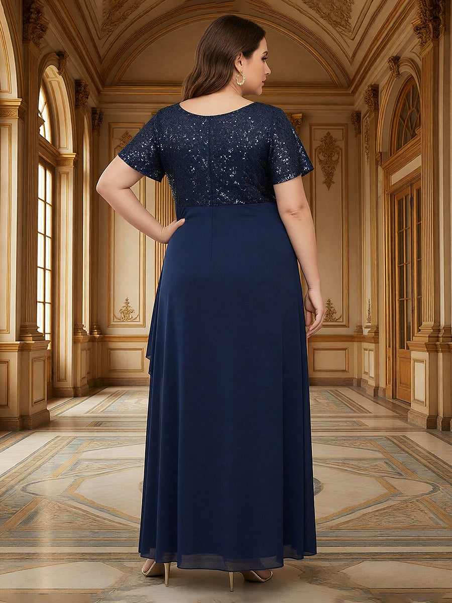 A-Line/Princess Two-Piece Asymmetrical Appliques Ankle-Length Mother of the Bride Dresses with Jacket (SHI22500149)