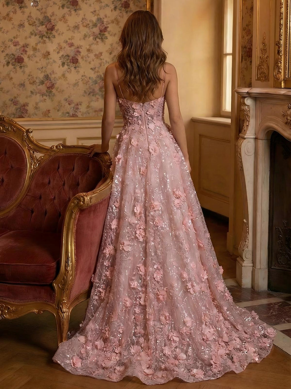 A-Line/Princess Scoop Neck Pleated Satin Evening Dresses with Sequins (SHI22500066)