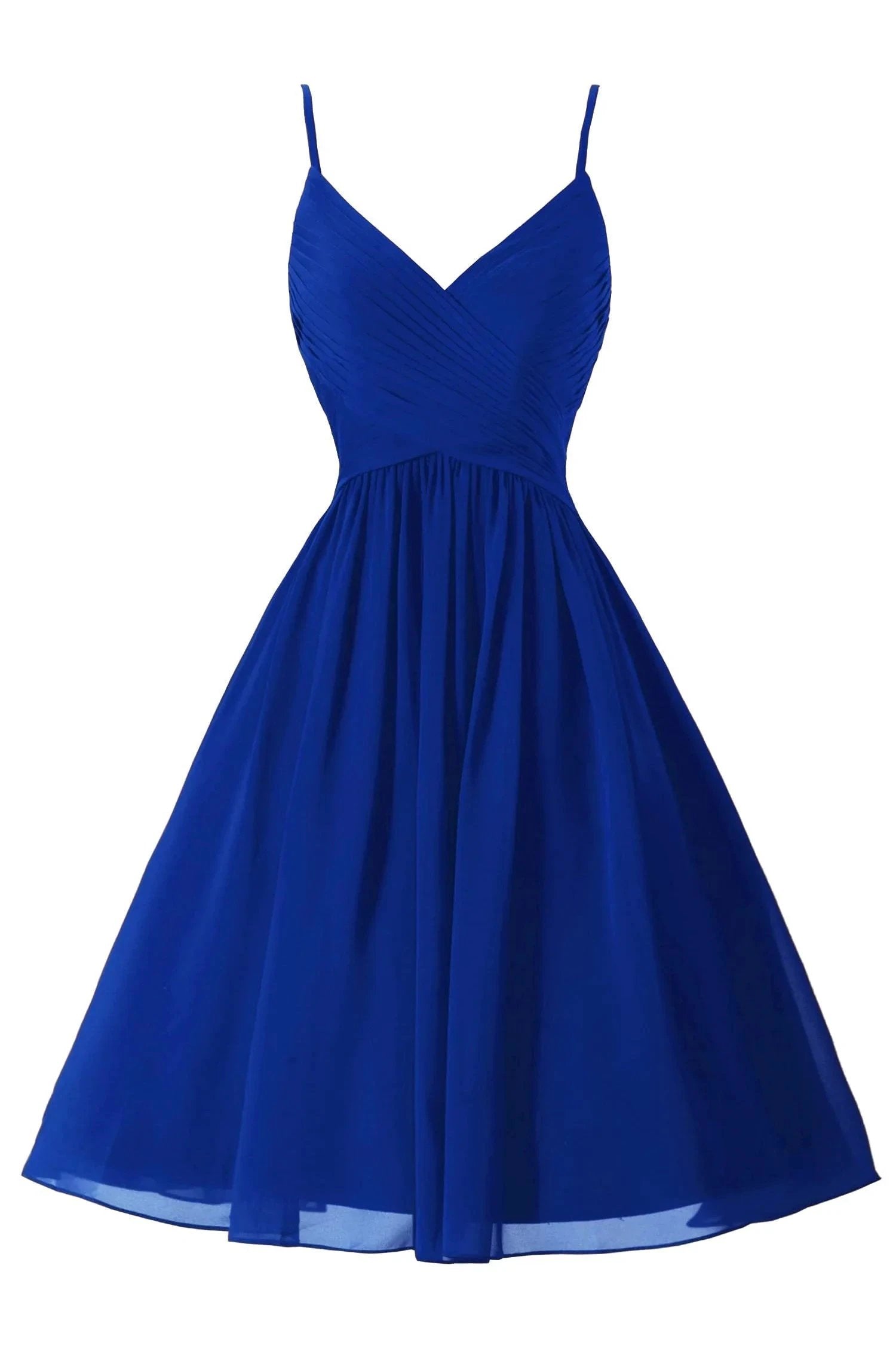 Spaghetti Straps Sleeveless A Line Chiffon Short Prom Dresses With Pockets by Ombreprom