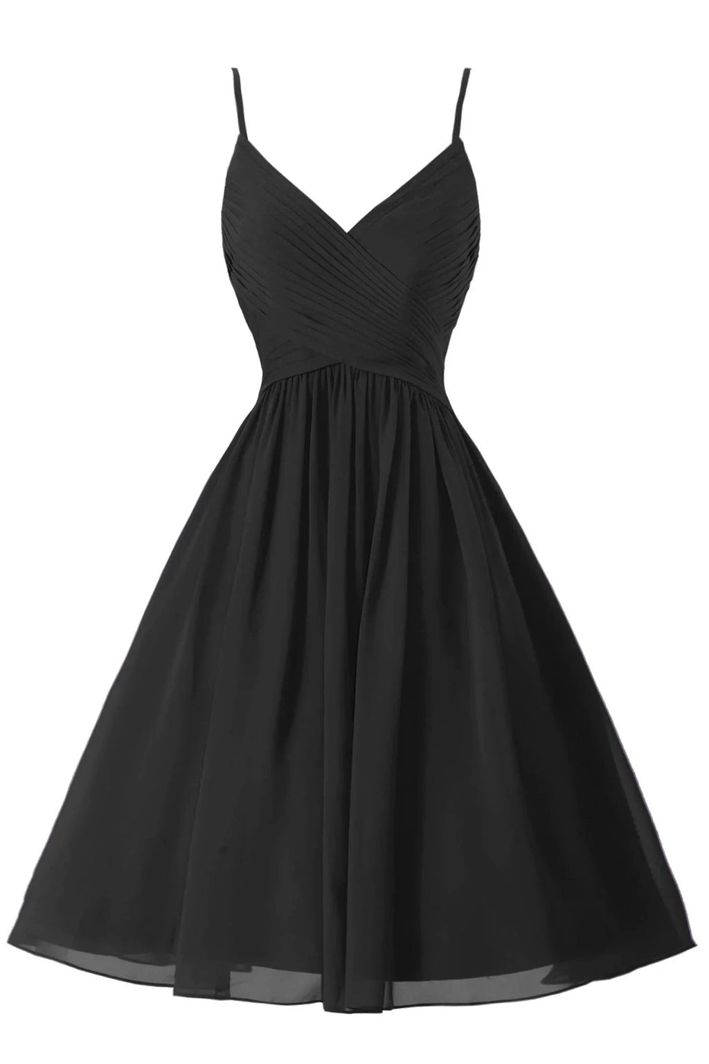 Spaghetti Straps Sleeveless A Line Chiffon Short Prom Dresses With Pockets by Ombreprom