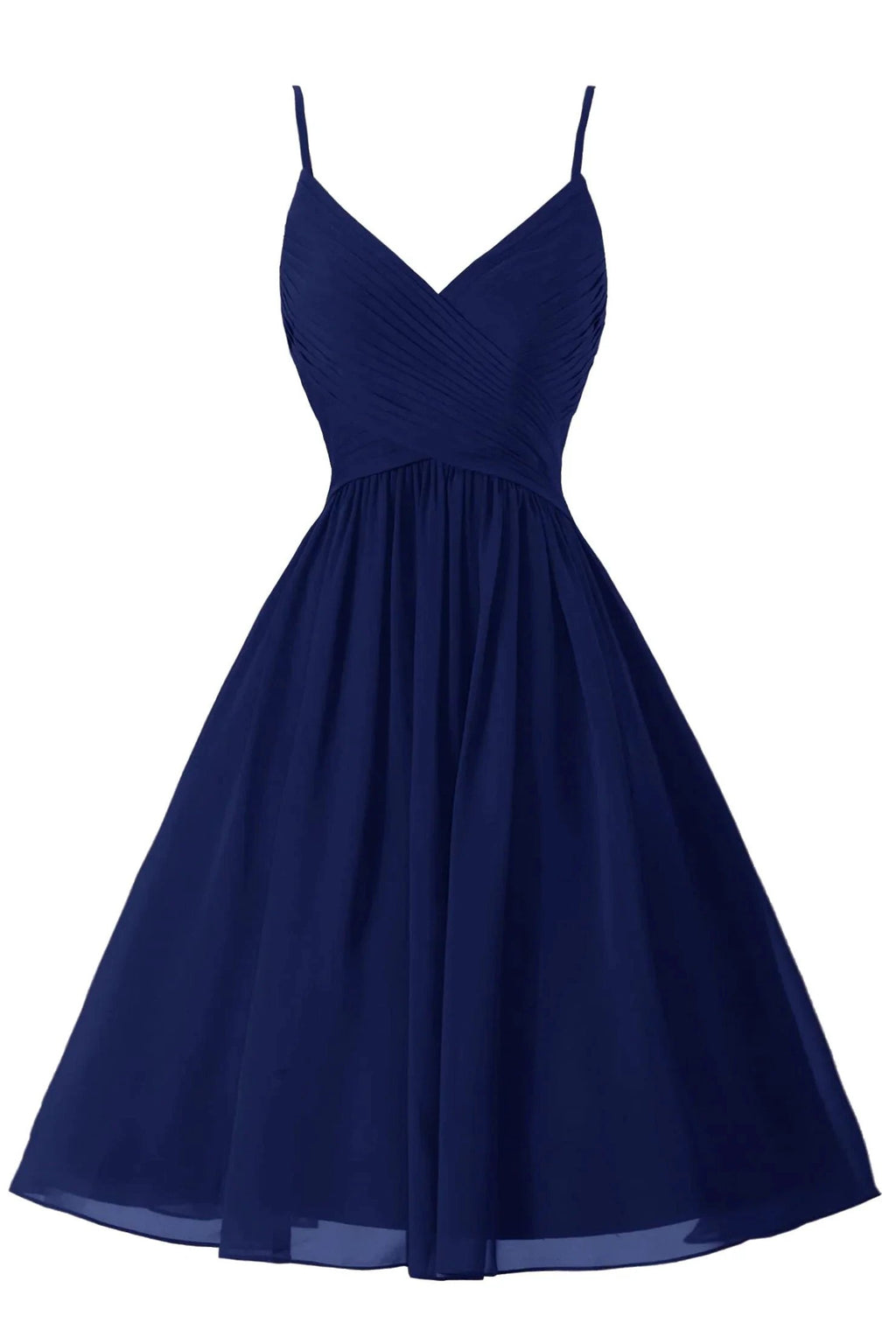 Spaghetti Straps Sleeveless A Line Chiffon Short Prom Dresses With Pockets by Ombreprom