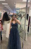 V-neck Sexy A-Line Evening Dress Applique Long Prom Dresses Wedding Guest Dress Y6785 by simplepromdress