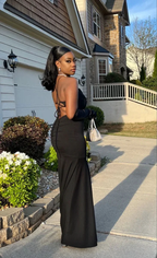 Charming Black Trumpet/Mermaid Long Prom Dress,Black Evening Dress ,Y2450 by simplepromdress