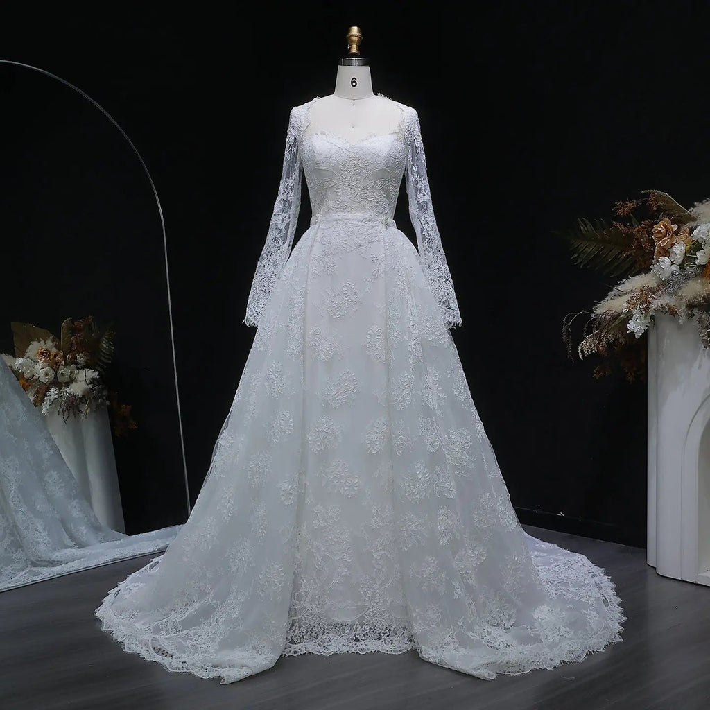 Luxury Lace Sweetheart Long Sleeve Wedding Dress SW523