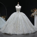Luxury Sparkly White Ball Gown with Full-Sequin Embroidery Wedding Dress SW604