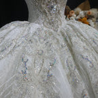 Luxury Sparkly White Ball Gown with Full-Sequin Embroidery Wedding Dress SW604