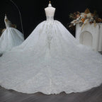 Luxury Sparkly White Ball Gown with Full-Sequin Embroidery Wedding Dress SW604