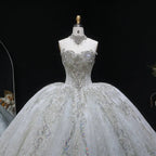 Luxury Sparkly White Ball Gown with Full-Sequin Embroidery Wedding Dress SW604