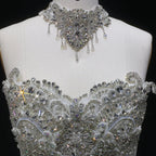 Luxury Sparkly White Ball Gown with Full-Sequin Embroidery Wedding Dress SW604