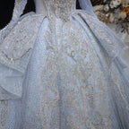 Luxury Blue Sequin Embroidery Ball Gown Wedding Dress SW607