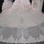 Luxury Embroidery Puff Sleeve Ball Gown Wedding Dress SW608