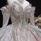 Luxury Embroidery Puff Sleeve Ball Gown Wedding Dress SW608
