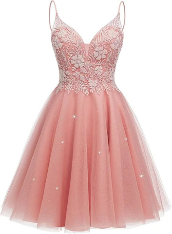 Minivestido de cóctel de tul brillante para adolescentes Y2411