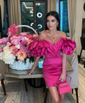 Off The Shoulder Fuchsia Homecoming Dress Fuchsia Party Dress Y2347 by simplepromdress