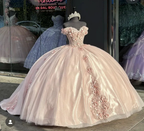Shiny Pink Quinceanera Dress Ball Gown Applique Party Gowns Sweet 16 Dress Y2567 by simplepromdress