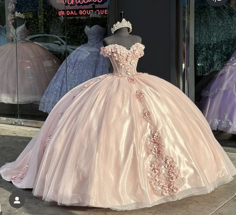 Vestido de quinceañera rosa brillante, vestido de fiesta con apliques, vestido de fiesta para dulces 16 Y2567