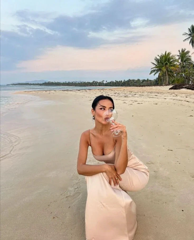 Blush satin beach evening dresses for women Y6927 by simplepromdress